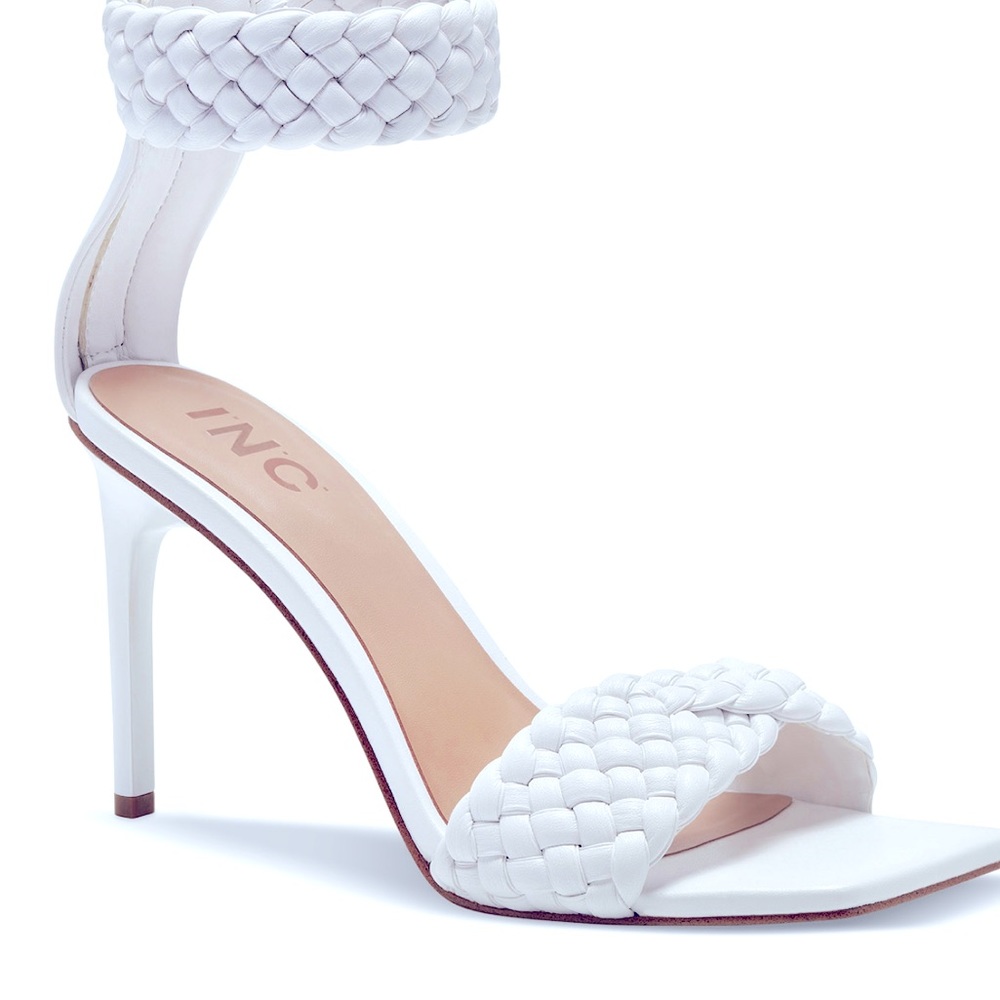 Adalie White Woven Sandals.